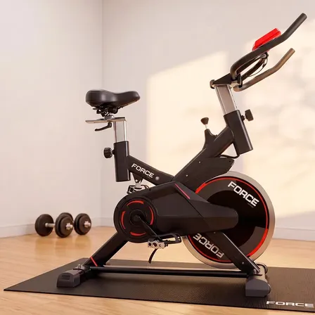 Bicicleta Fija De Spinning Force By Gadnic Disco De Inercia 18 Kg Con Amortiguador Display LCD