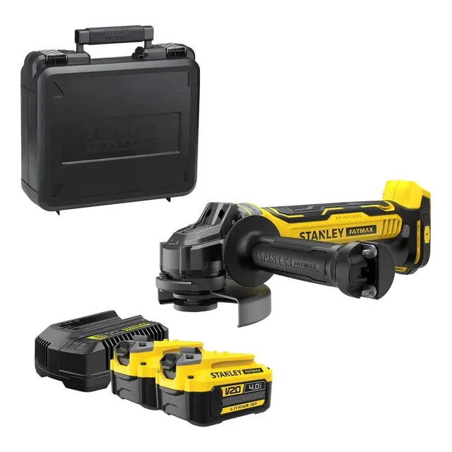 Cor Amarelo Esmerilhadeira Angular A Bateria Stanley, Modelo Sbg700m2k, Ferramenta Acompanha 2...