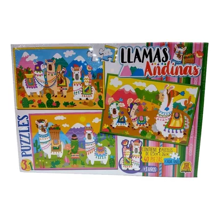 Puzzle 40 Piezas Llamas Andinas 3 En 1 - Implas. 040