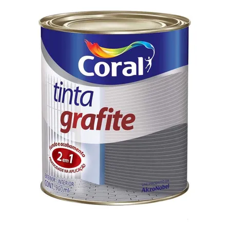 Tinta Esmalte Madeiras E Metais Grafite Escuro 900ml Coralit Cinza-escuro Fosco