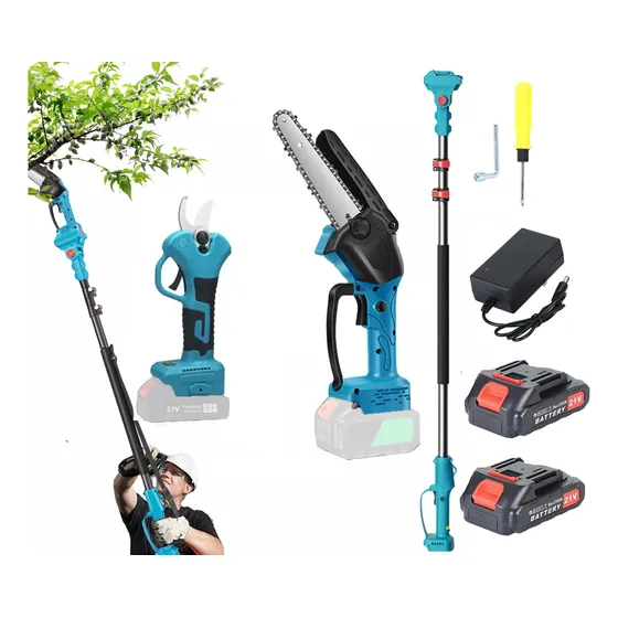 Mini Motosierra + Tijera Poda + Extensor 2 Baterias Kit Prof