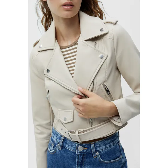 Chaqueta Efecto Piel, Cuerina, Pull & Bear