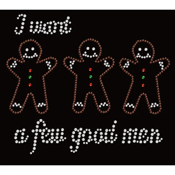Camiseta Navidad Texto Ingl  I Want Few Good Men Rhinestone