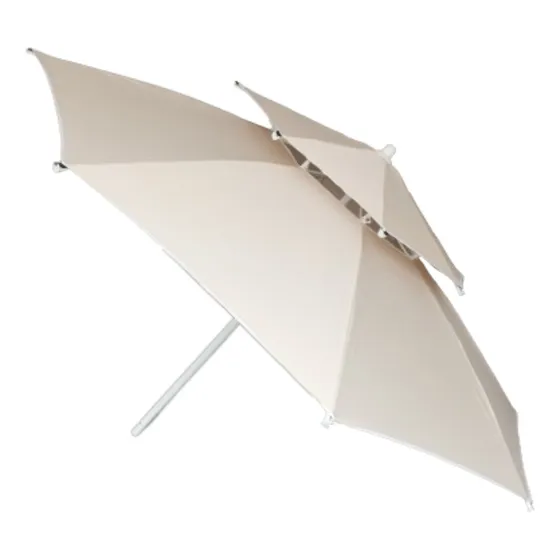 Parasol lona desfogue beige 2.60m varilla fibra vidrio liso GM5-12G