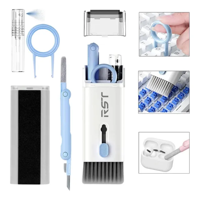 Kit De Limpieza 7 En 1 Para Auriculares, Teclado Y Computadora, Herramientas De Limpieza Profunda Con Limpiador De Pantalla Para AirPods 1/2/3/pro, Auriculares, Laptop Y Cámara Maca Rst