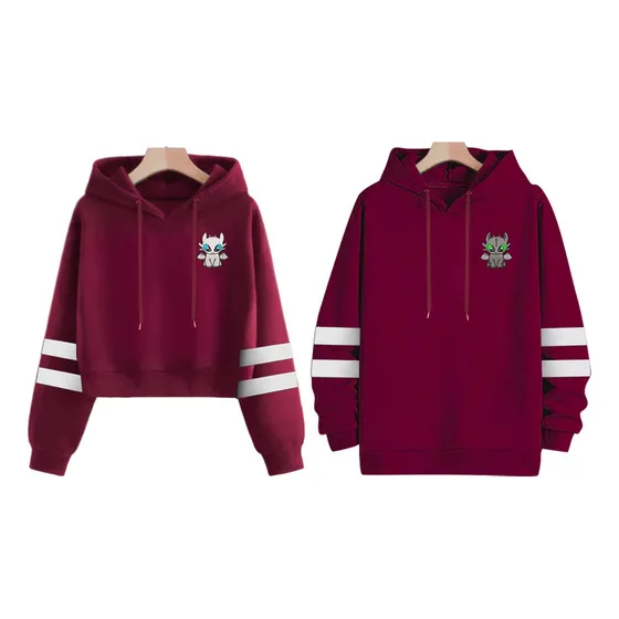 Buzo Saco Hoodies Pareja Bordados Chimuelo Vinotinto