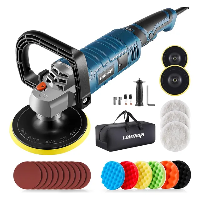 Pulidora De Bufer 1600w Rotativa 3500 Rpm + Accesorios