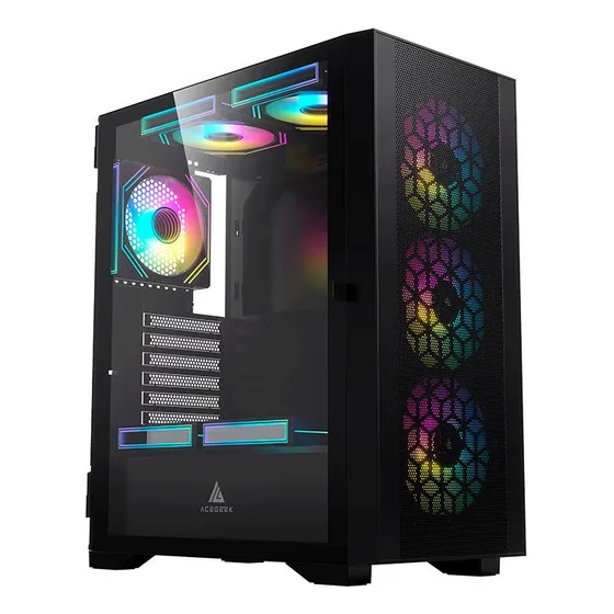 Gabinete Gamer Acegeek Guardian D441 Mid-t Lat De Vidro Blk