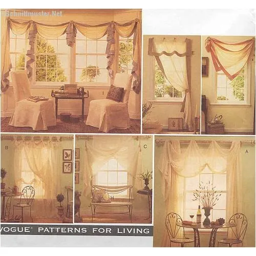 Vogue Pattern 1596 Tratamiento Ventana Etc