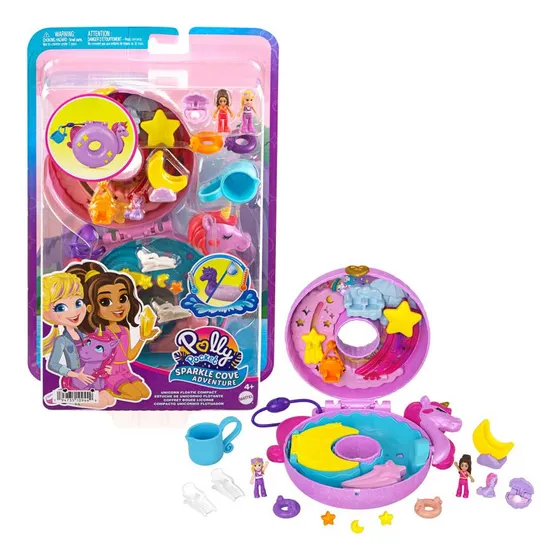 Set Polly Pocket Juego Compacto Flotador De Unicornio