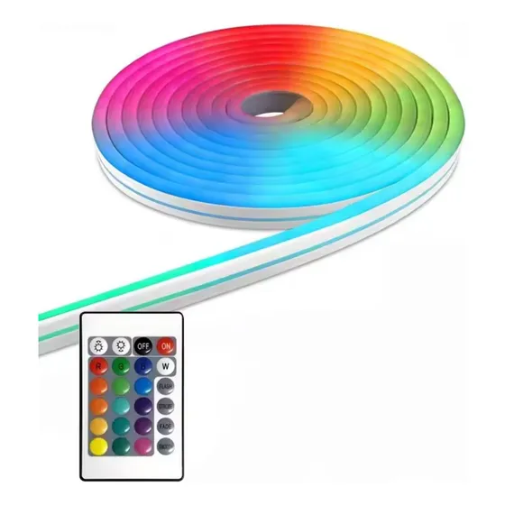 Cinta Led Neon Flex Rgb 12v Con Control Transformador 110v
