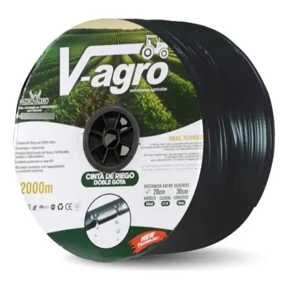 Cinta De Goteo V-agro 20cm 2000mts Gota Sencilla