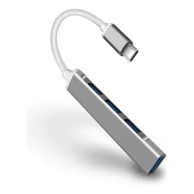 Hub De Aluminio Usb-c De 4 Ptos, Alta Velociada 3.0