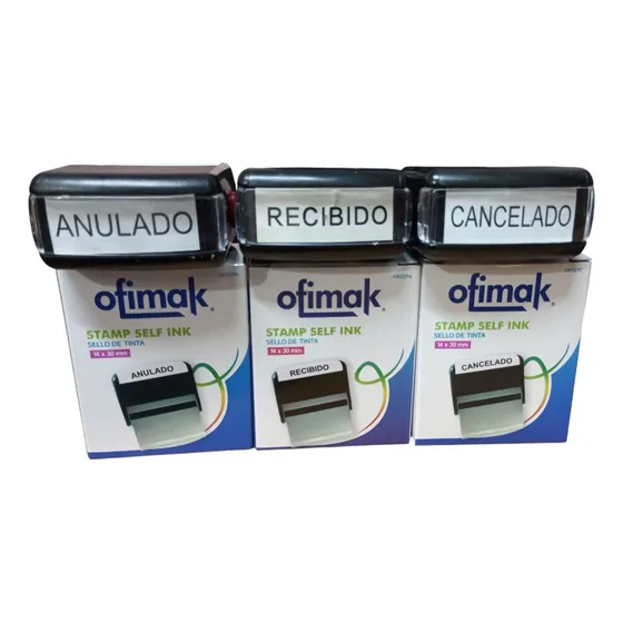 Sello Automatico Recibido - Anulado - Cancelado (pack X 3)