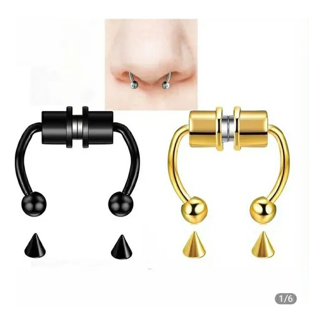 Fake Piercing Septum Falso De Imán Acero Inoxidable 