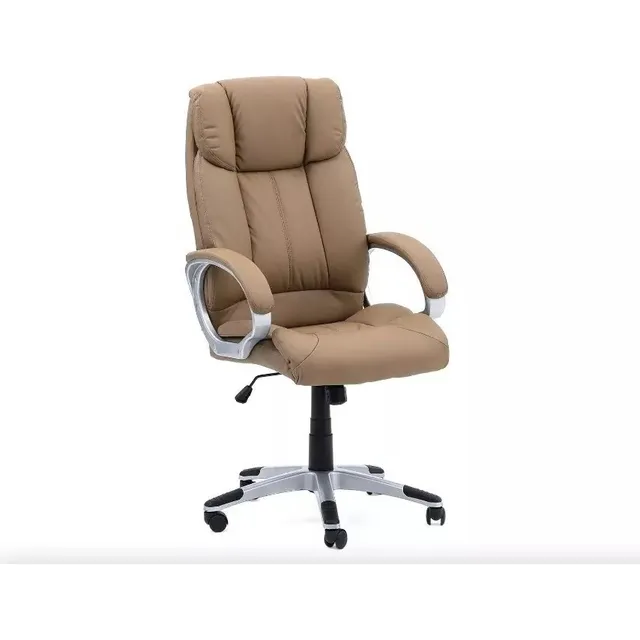 Silla Para Oficina Camel Reclinable Piel Ejecutivo Acolchado