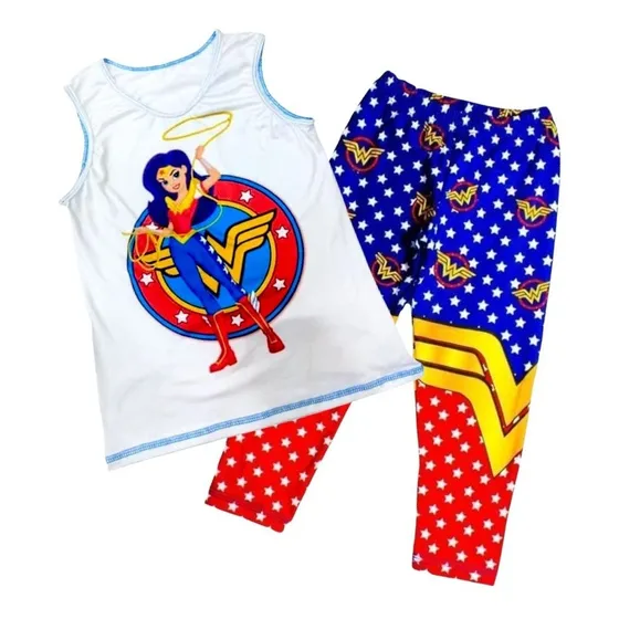 Conjunto De Franela Y Leggins De Mujer Maravilla