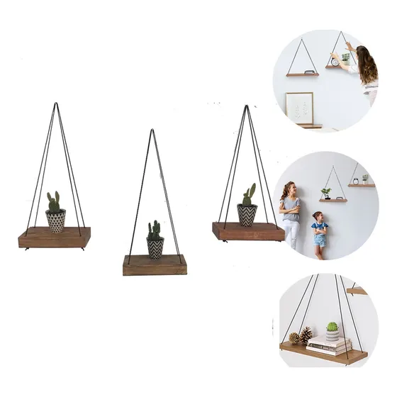 Kit 3 Prateleiras De Madeira Pinus Para Plantas 
