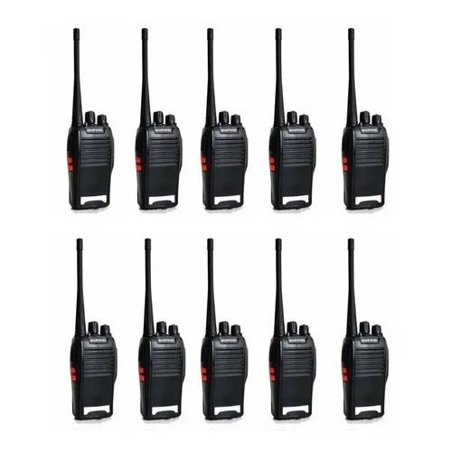 10 Baofeng Rádio Comunicador Walk Talk 777 Alcançe 12km 16ch Bandas de freqüência 400-470MHz Cor Preto