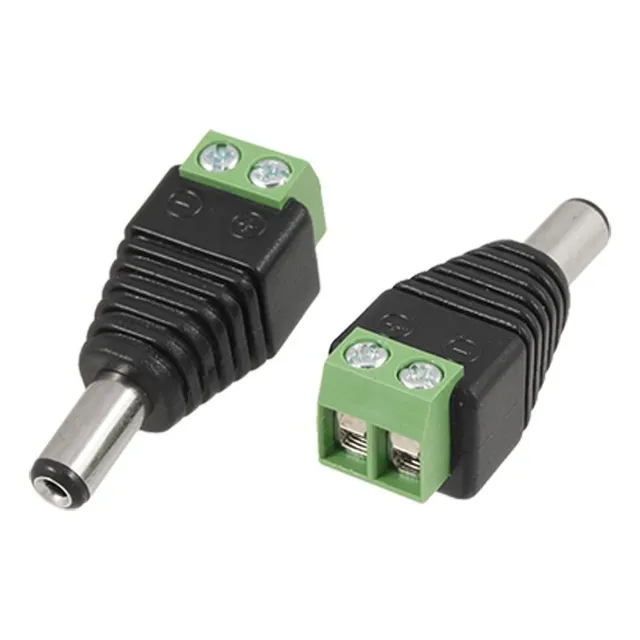 Conector Jack Macho X2 Para Camaras De Vigilancia Cctv