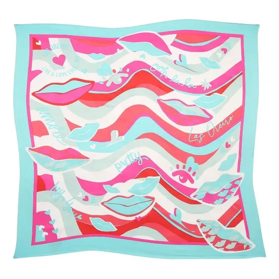 Pashmina De Mujer Las Oreiro Pañuelo De Seda Gatito 90x90cm 