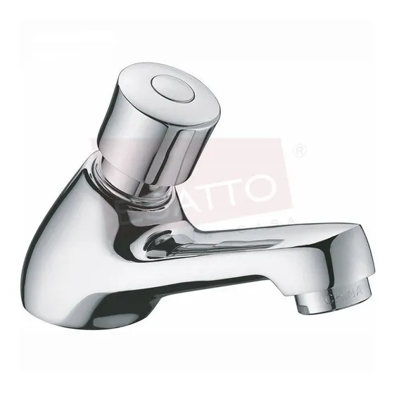 Esatto® Llave Baño Botón Ahorrador Temporizador Mza009c Acabado Cromado Color Plateado