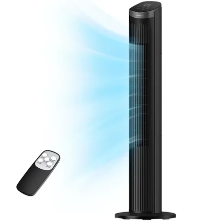 Ventilador De Torre Shawty Silencioso Com Oscilação 90° Timer 12h, Controle Remoto, Display Led, Modo Natural E Noturno,... 60hz 127v 30 Cm Preto Plástico Cinza/prateado