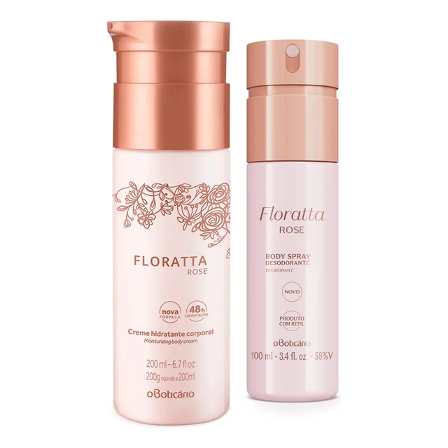 Combo Floratta Rose: Body Spray 100ml e Creme Hidratante 200g