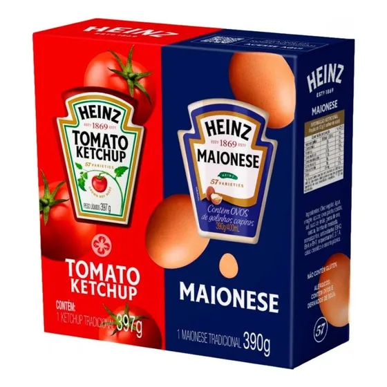 Kit De Molhos Burguer Com Ketchup 397g E Maionese 390g Heinz