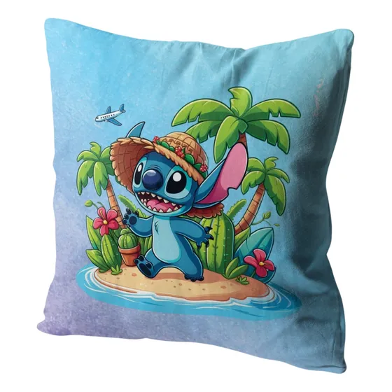 Almofada Decorativa Lilo Stitch Super Macia Com Ziper