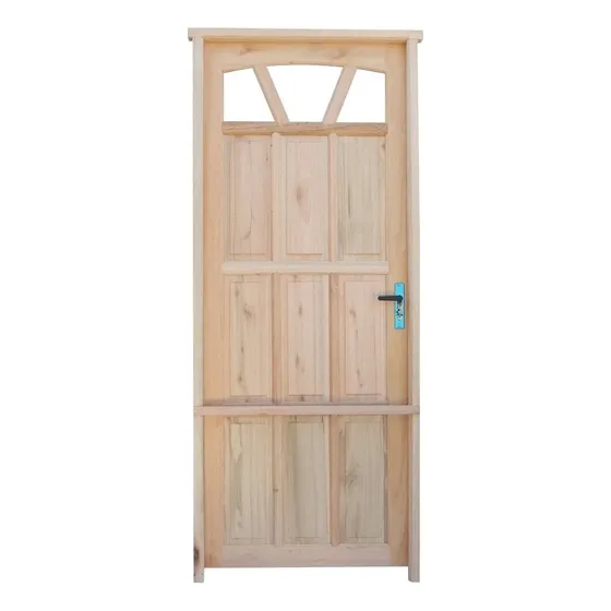 Puerta Waluminio Madera Exterior Natural 85x205x2.5 Cm.