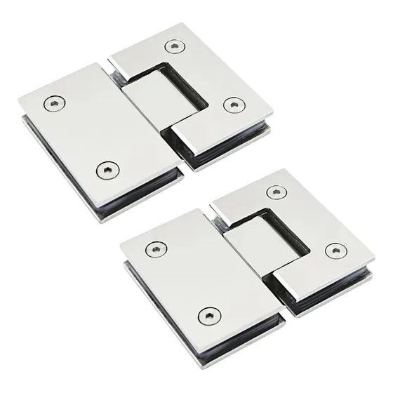 Set Bisagras Blindex 180 Grados Mampara Vidrio 6 A 12mm Satinado