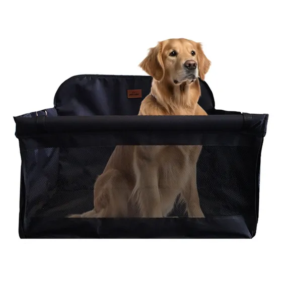 Cadeira Assento Grande Carro Para Pets Golden Border Collie Cor Preto
