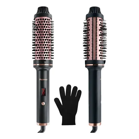 Escova Modeladora Secadora Profissional 2em1 Halona Bivolt Preto 110-240v
