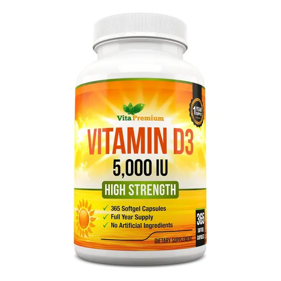 Suplemento Vitamina D3 5000 Ui 365 Cápsulas Blandas
