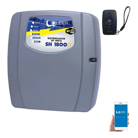 Alarme Cerca Elétrica Lider Modelo Sh1800w Wi-fi Cinza 3000m