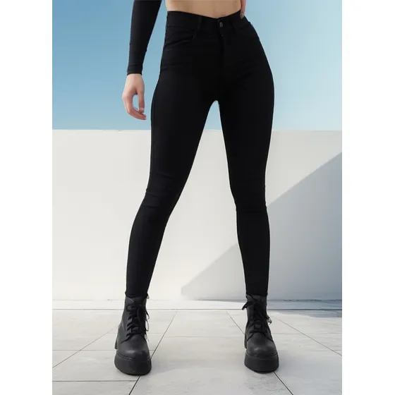 Pantalones Mujer Talles Grandes Bengalina Elastizados Negro