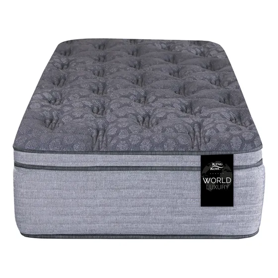 King Koil World Extended Life Colchón Xl Advanced 1 Plaza 190x80cm de Resortes Reforzados con Pillow Viscoelástico Color Blanco