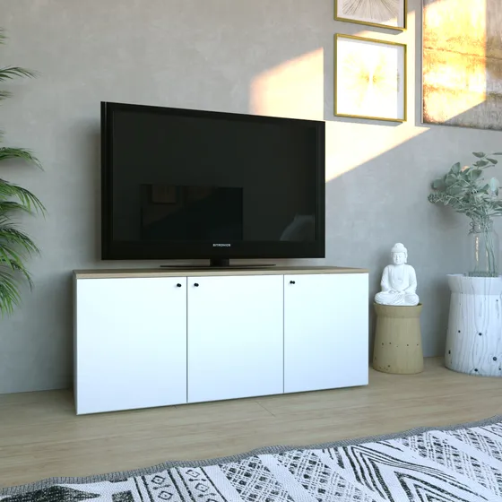 Mueble Rack Mesa Modular Tv Tables 1403 Olmo Blanco