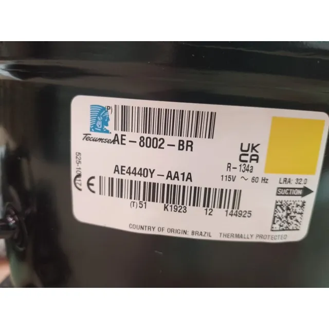 Compresor Hermetico 1/3hp R-134a 110v. Tecumseh