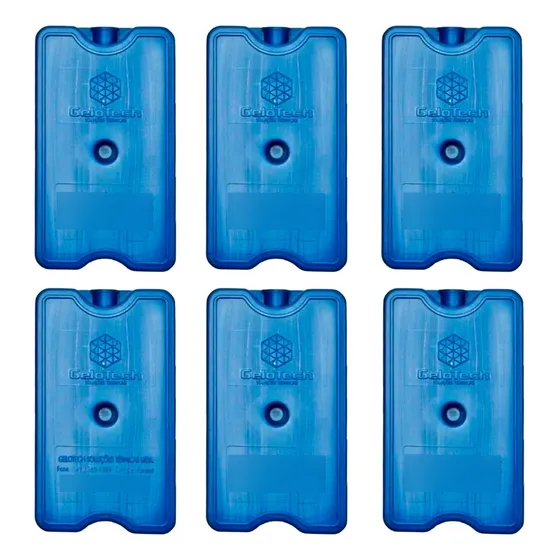 Kit 06 Unidades Gelo Artificial Reutilizável Rígido 200 Ml