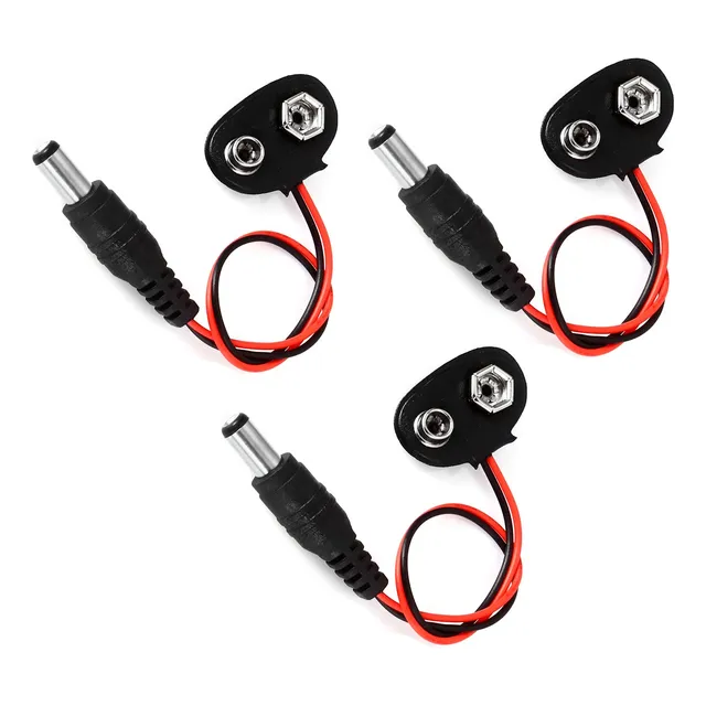 Conector Batería Dc 9v A Plug, Broche Pila Arduino 3 Piezas
