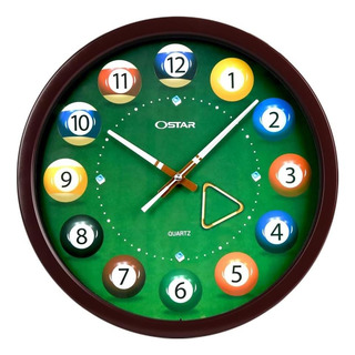 Ostar Reloj De Pared Grande Con Bola De Billar, Funciona Con Ostar Reloj De Pared Grande Con Bola De Billar, Funciona Con