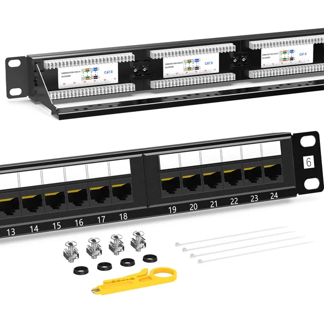 Patch Panel De 24 Puertos Cat6 Serie Premium Ampcom,