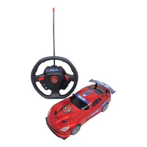 Auto Radio Control Volante De Spiderman C/luces Jeg 61269