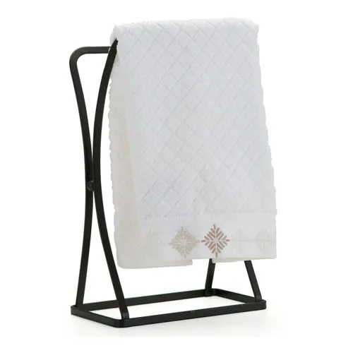 Suporte Porta Toalha De Bancada 31x19cm Para Banheiro Lavabo Cor Preto