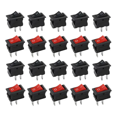 10pcs 2d4p-black 15*21mm Spst On/off Boat Rocker Switch 6a