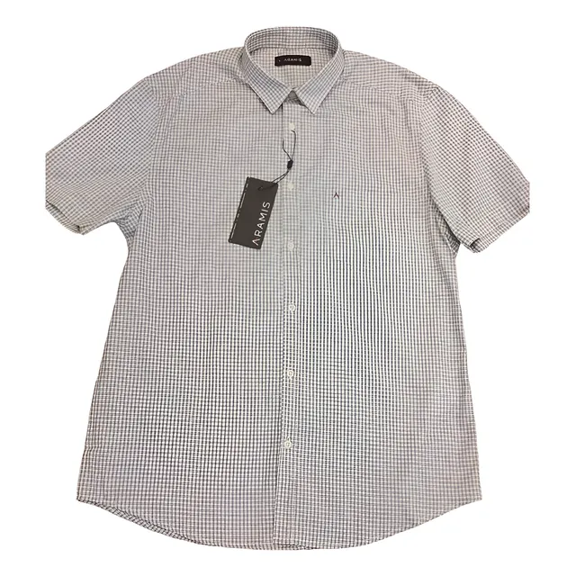 Camisa Aramis Reg Tricoline Micro Xadrez Azul 06.0194001/14