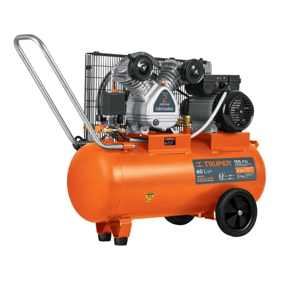 Compresor De Aire Eléctrico 60l Truper Comp-60lb 4 Hp 127 V Color Naranja Frecuencia 60 Hz