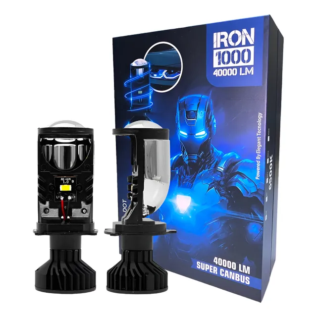 Foco Led H4 Con Proyector Hd Lupa Alta Baja